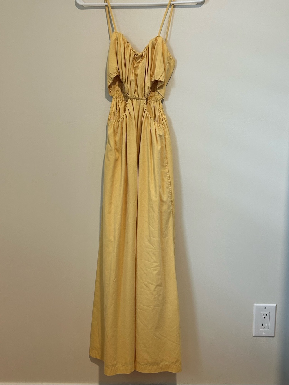 Abercrombie & Fitch Yellow Spaghetti-Strap Maxi Dress
